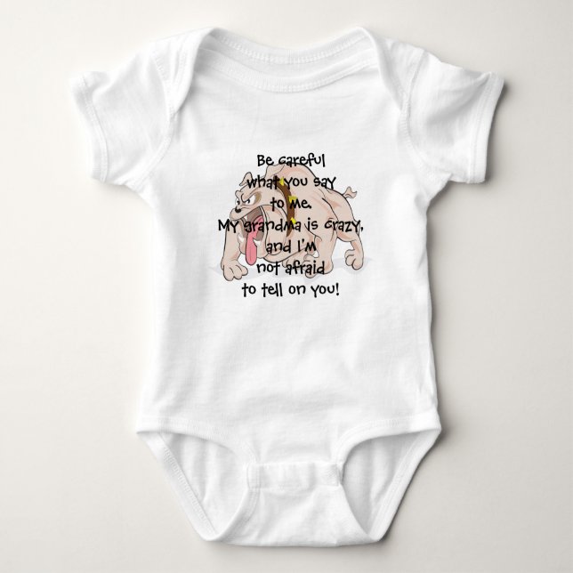 Crazy Mad Hund Grandma Infant T Shirt (Framsida)