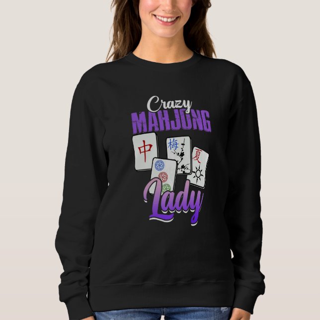 Crazy Mahjong Dam Chinese Game Played Mahjong T Shirt (Framsida)