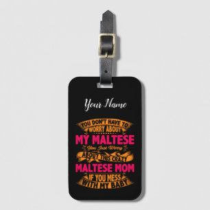 Crazy Maltese Mamma Bagagebricka