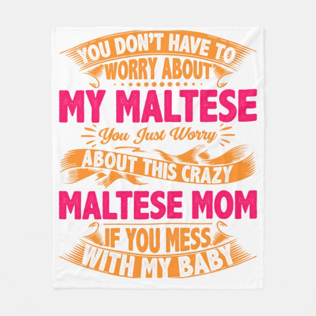 Crazy Maltese Mamma Fleecefilt (Framsidan)