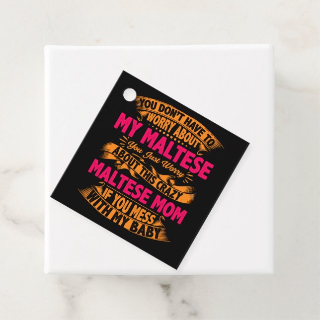 Crazy Maltese Mamma Gåvor Etiketter (På plats)