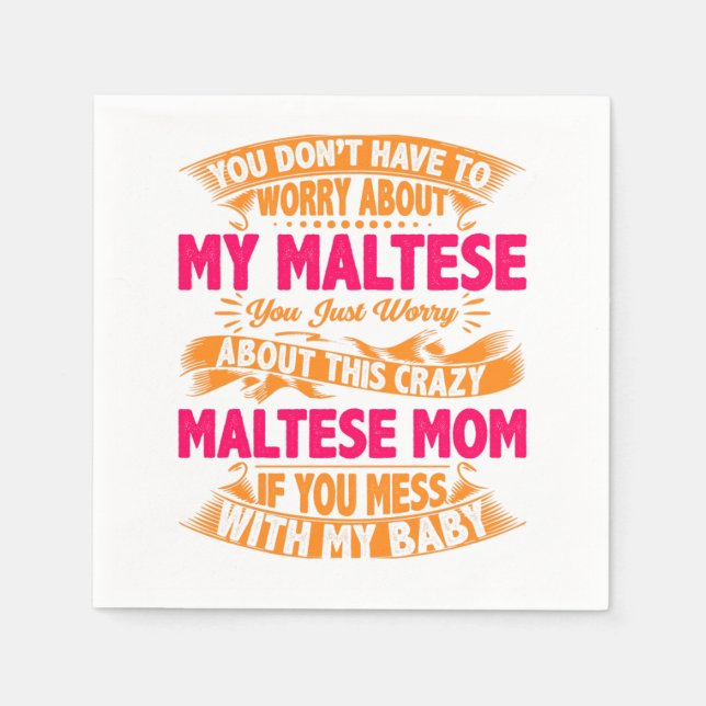 Crazy Maltese Mamma Pappersservett (Framsidan)