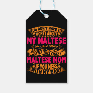 Crazy Maltese Mamma Presentetikett