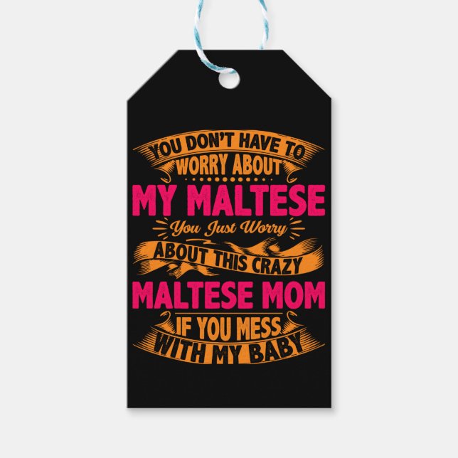 Crazy Maltese Mamma Presentetikett (Framsidan)