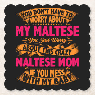 Crazy Maltese Mamma Underlägg Papper