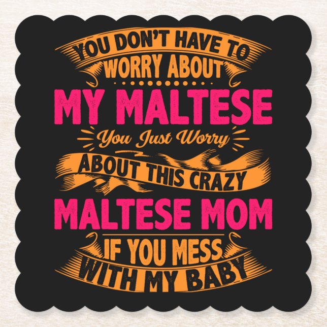 Crazy Maltese Mamma Underlägg Papper (Framsida)