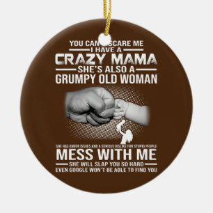 Crazy mamma julgransprydnad keramik