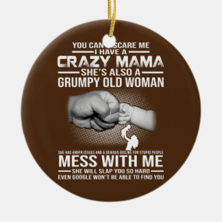 Crazy mamma julgransprydnad keramik