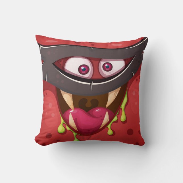 Crazy Mask Red Monster Kudde (Framsida)