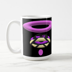 Crazy message ord med lila svart modern konst kaffemugg