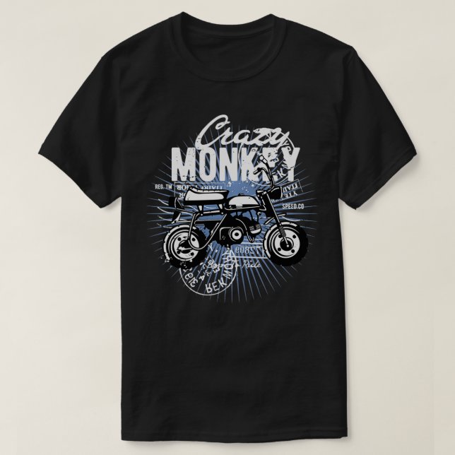 Crazy Monkey Bike Pullover T Shirt (Design framsida)