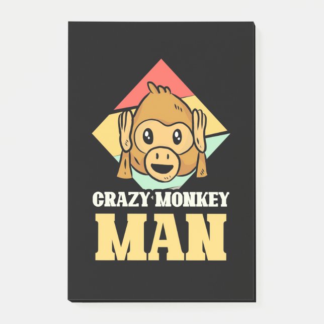 Crazy Monkey Man Post-it Block (Framsida)