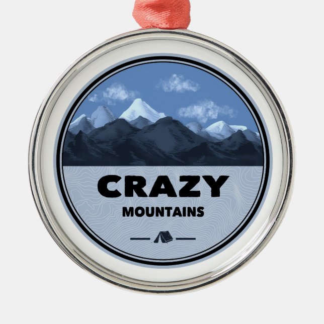 Crazy Mountains Montana Camping Julgransprydnad Metall (Framsidan)