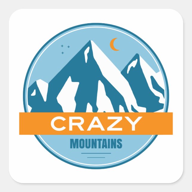 Crazy Mountains Montana Fyrkantigt Klistermärke (Framsida)