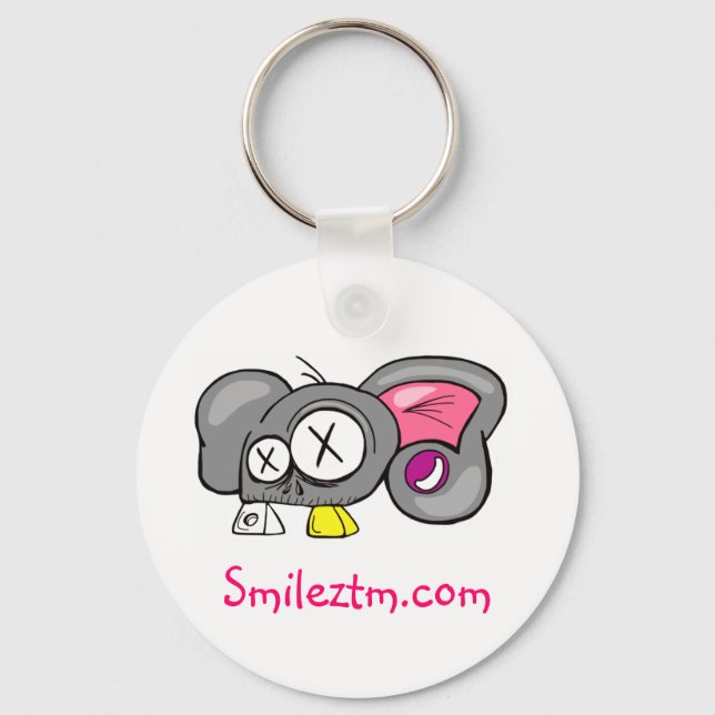 Crazy Mouse Head Design Nyckelring (Framsida)