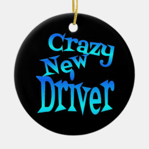 Crazy New Driver Julgransprydnad Keramik