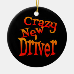 Crazy New Driver på Ljusa färger Julgransprydnad Keramik