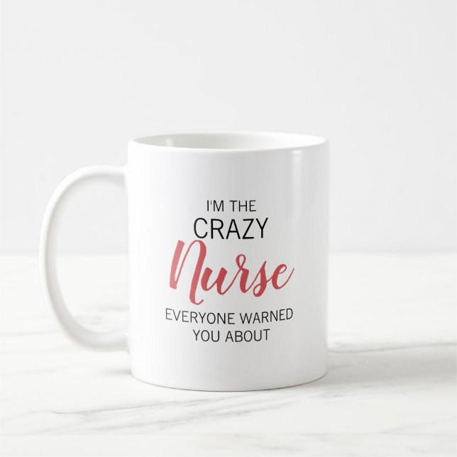 Crazy Nurse Personalized Name Kaffemugg (Vänster)