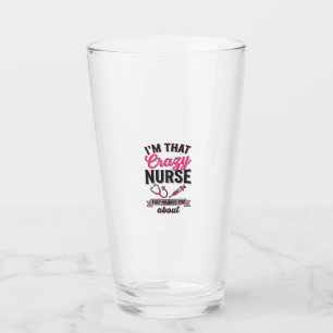 Crazy Nurse Quote Vintage Gravyr T-Shirt Design_1 Glaskopp