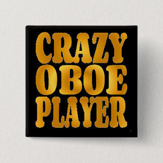 Crazy Oboe Player i Guld Knapp