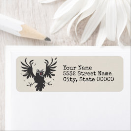 Crazy Old Birb Raven Returadress Etikett