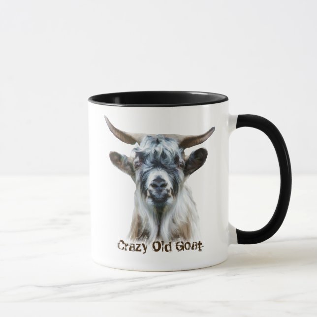 Crazy Old Goat Farm Animal Humor Mugg (Höger)