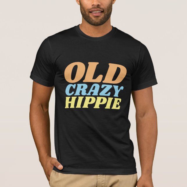 CRAZY OLD HIPPIE DA GRANDPA T-SHIRTS (Framsida)