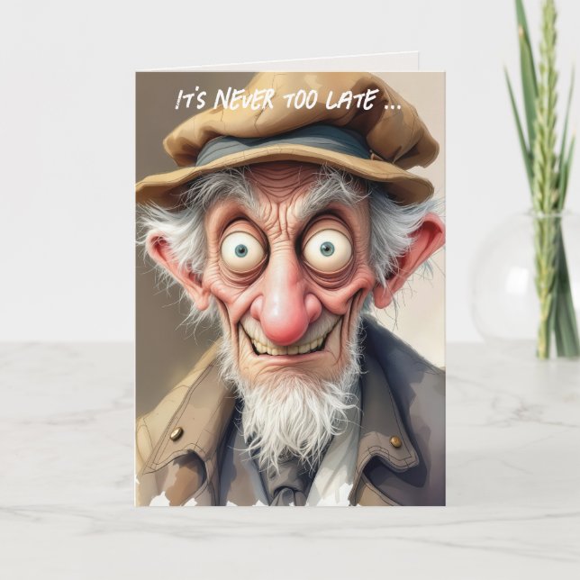 Crazy Old Man för att bli äldre Kort (Framsida)