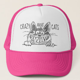 Crazy Om Cats Cat Dam Truckerkeps