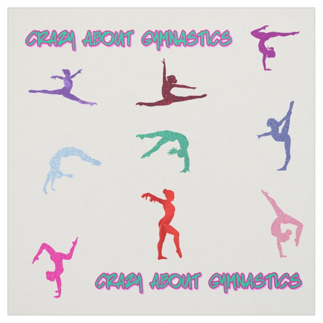 Crazy Om Gymnastics Fabric Tyg (Provkarta)