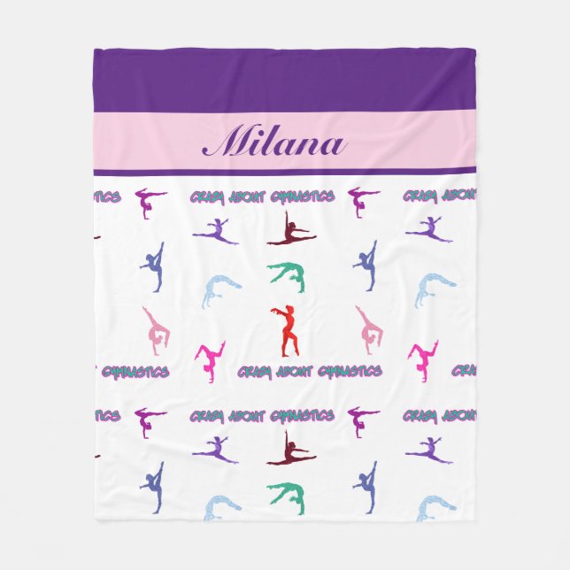 Crazy Om Gymnastics Fleecefilt (Framsidan)