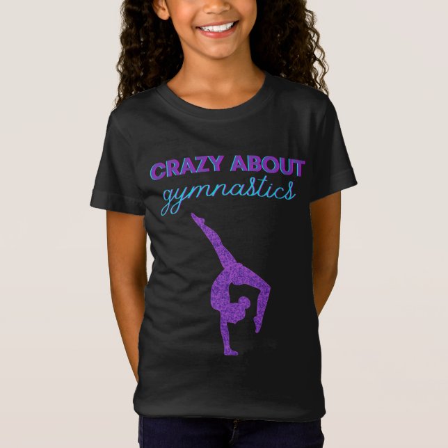 Crazy Om Gymnastics Lila & Aqua T-Shirt (Framsida)