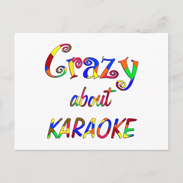 Crazy Om Karaoke Vykort (Framsida)