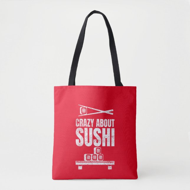 Crazy Om Sushi Tote Bag Tygkasse (Framsida)