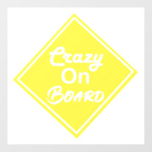 Crazy On Board Fönsterdekal