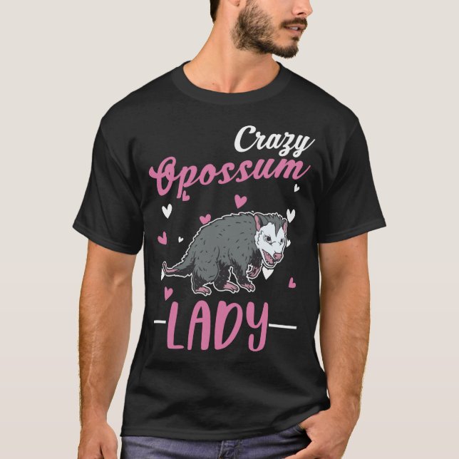 Crazy Opossum dam Possum Girl T Shirt (Framsida)