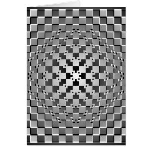 Crazy Optical Illusion - Morphing Metall Square Hälsningskort
