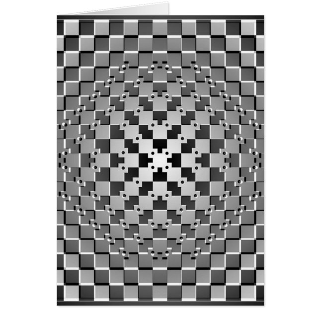 Crazy Optical Illusion - Morphing Metall Square Hälsningskort (Framsidan)