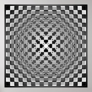 Crazy Optical Illusion - Morphing Metall Square Poster