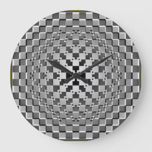 Crazy Optical Illusion - Morphing Metall Square Stor Klocka