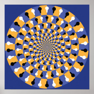 Crazy Optical Illusion - oändlig cirkel Poster