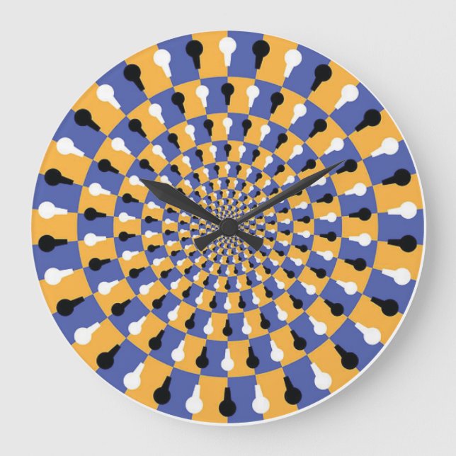 Crazy Optical Illusion - oändlig cirkel Stor Klocka (Framsida)
