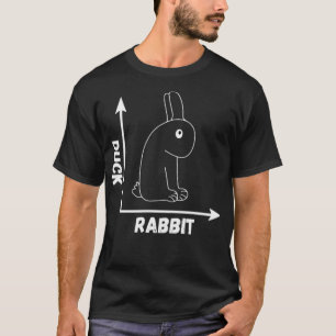 Crazy Optical Illusion Rabbit Anka Perspective bla T Shirt