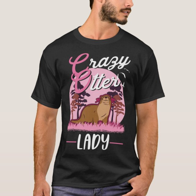 Crazy Otter dam Otter Girl T Shirt (Framsida)