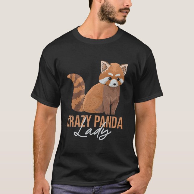 Crazy Panda Lady For A Red Panda Lady T Shirt (Framsida)