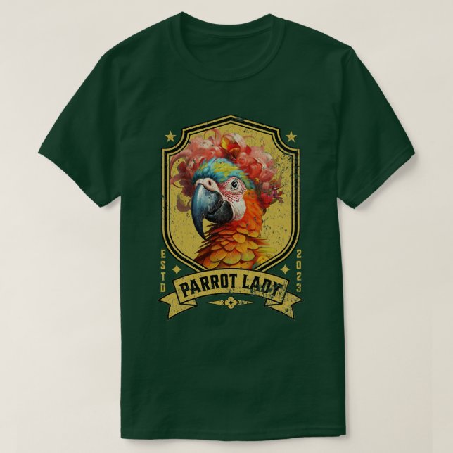 Crazy Parrot Dam Design Bird Älskare Delight 7 T Shirt (Design framsida)