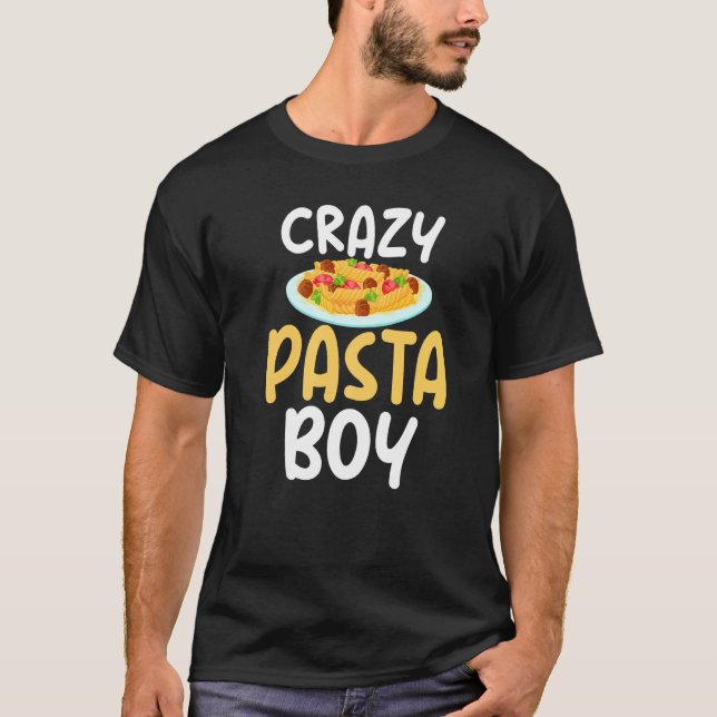 Crazy Pasta Boy Humous for Italy Food Boys T Shirt (Framsida)