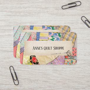 Crazy Patchwork Quilt Design Visitkort