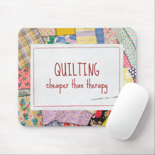 Crazy Patchwork Quilt med Roligt offert Musmatta
