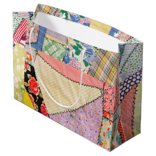 Crazy Patchwork Quilt med Zigzag Stitching